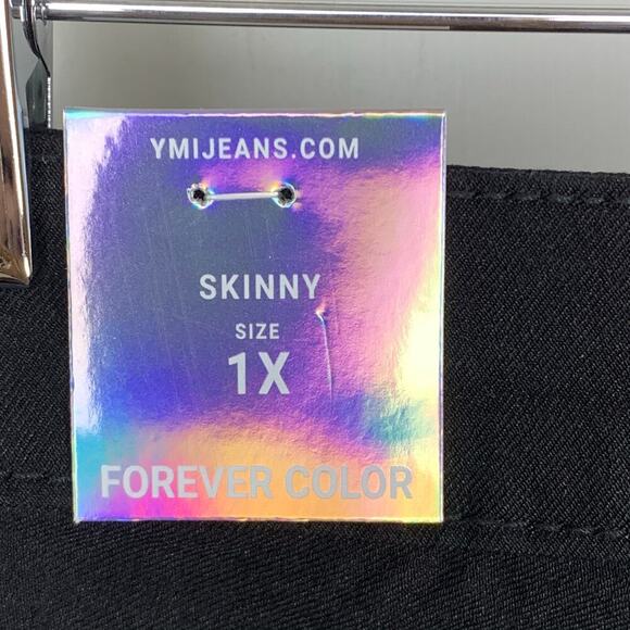 YMI Curvy Black Super Stretch Mid Rise Skinny Pants Size 1X NWT - Picture 5 of 9